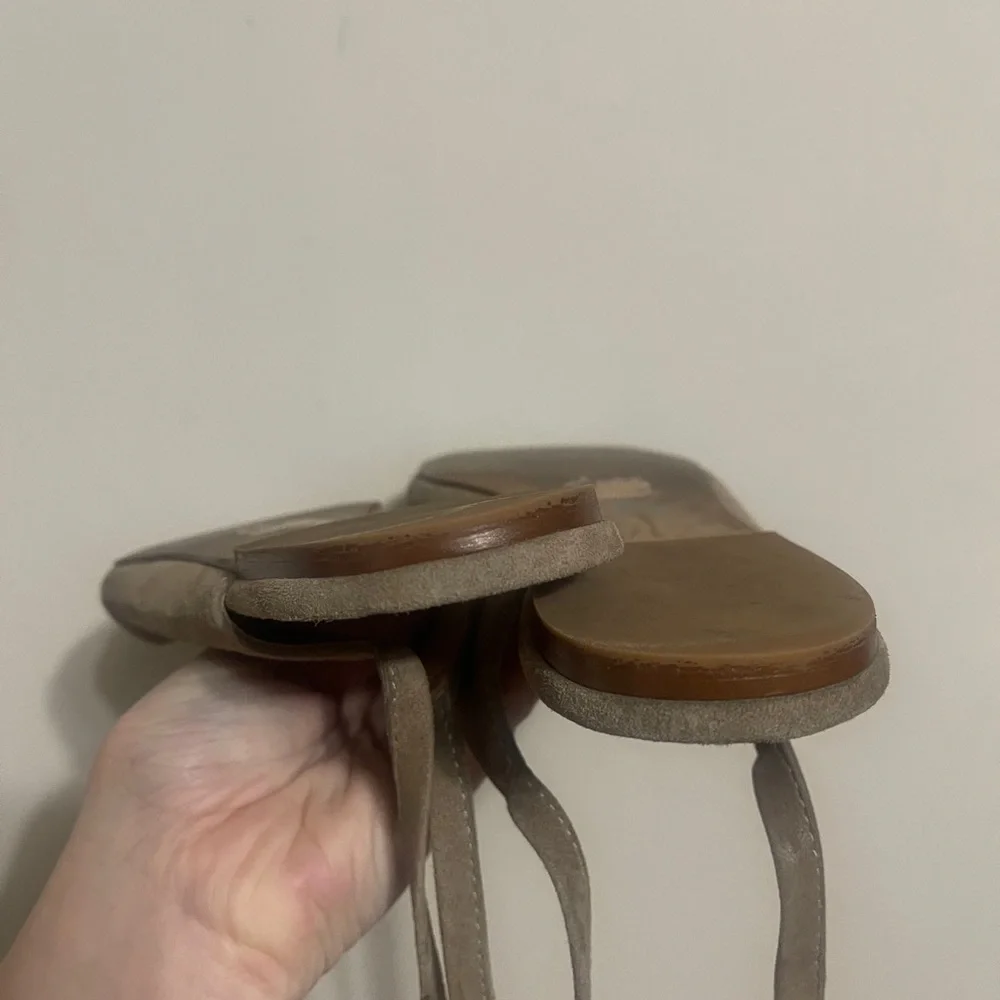 Madewell April Tan Suede Lace-Up Ballet Flats
